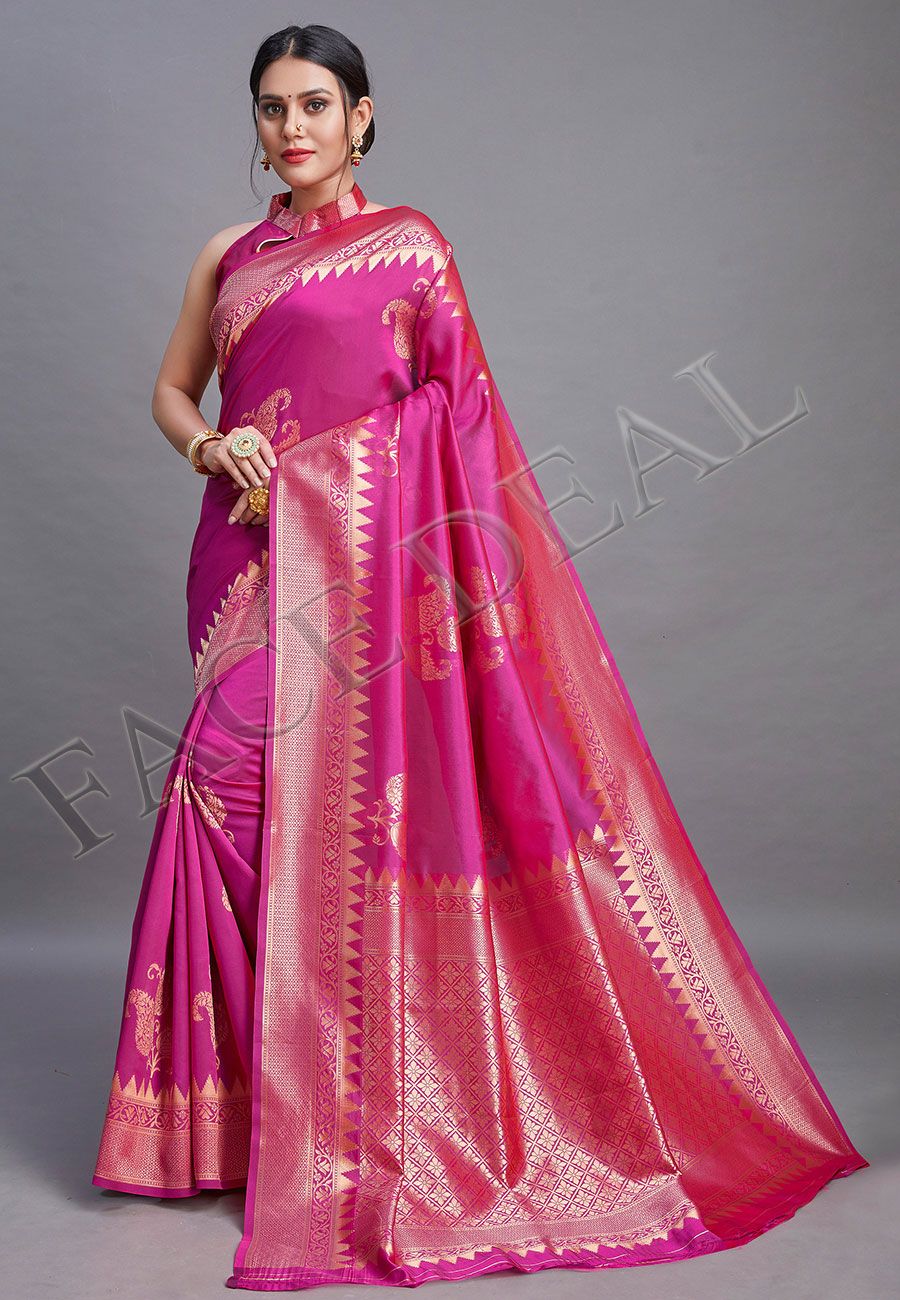 Unique Jacquard Weaving Banarasi Silk Sarees